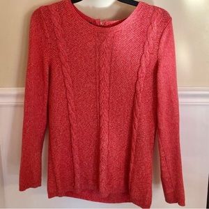 Talbots Cozy Pink Sweater With Zipper
